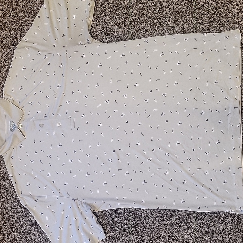 Callaway White/light Grey Polo With Golf Design